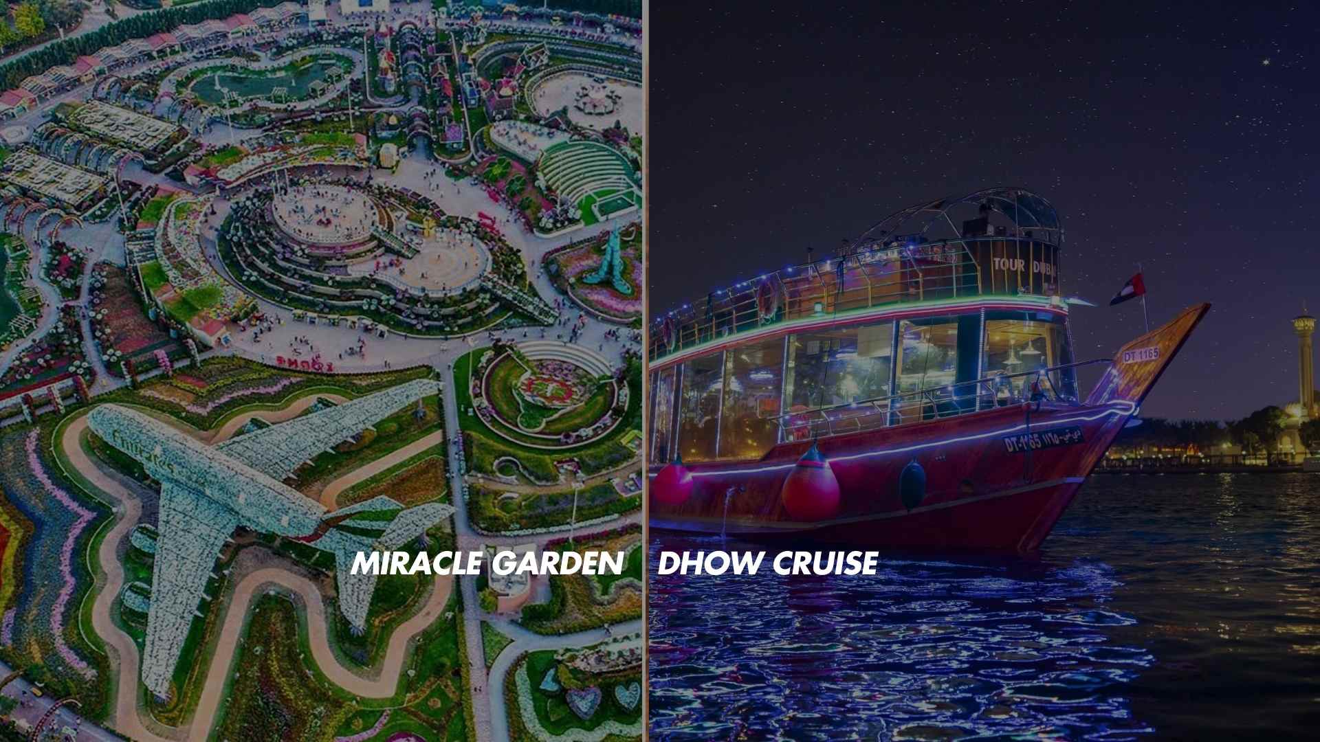 Miracle Garden with Dhow Cruise Tour