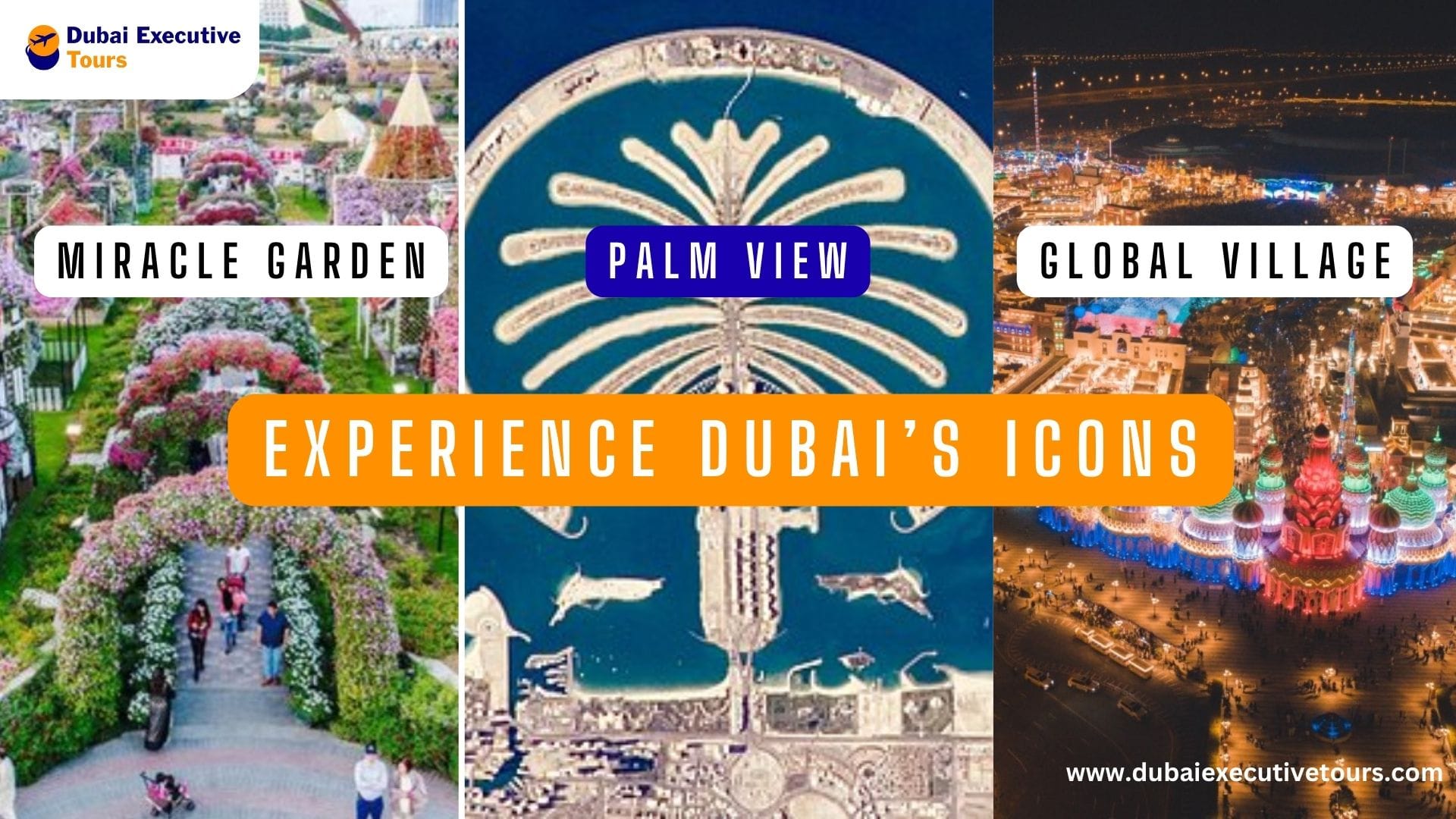 Experience Dubai’s Icons: Miracle Garden, Palm View & Global Village Adventure